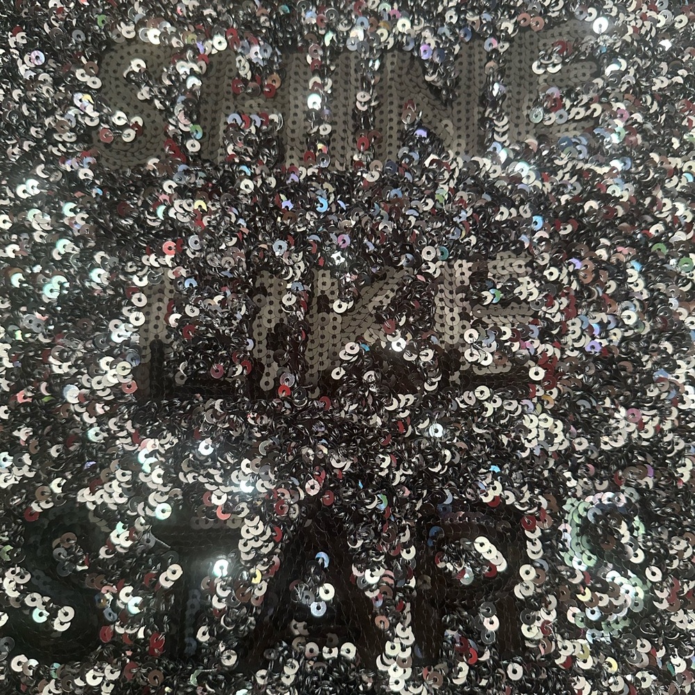 **3 for $15** Black Sequin Shine Bright Tee - Picture 2 of 5